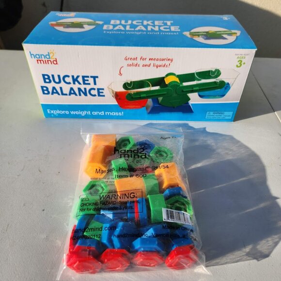 NEW Bucket Balance Weight and Mass Science Math Manipulatives with Weights - Picture 2 of 5